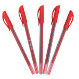 3 Star Ball Pens Red Colour  (20Pcs)