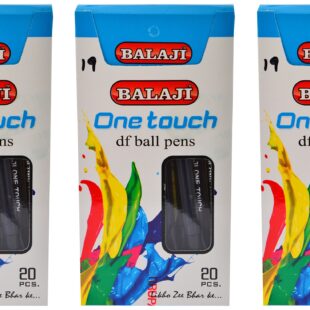 Balaji One Touch Ball Pens Black Colour (20Pcs)