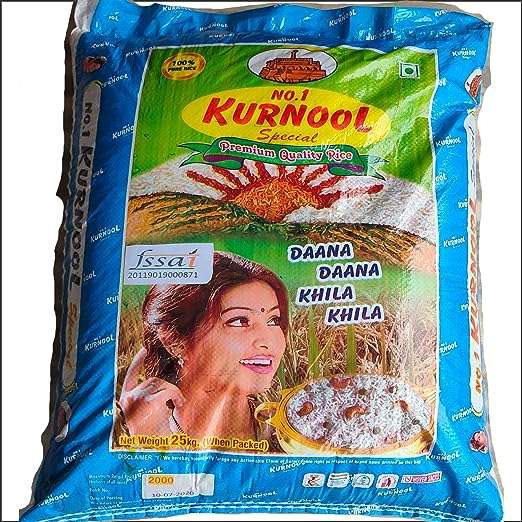 Sona Masoori Kurnool Rice 25kg